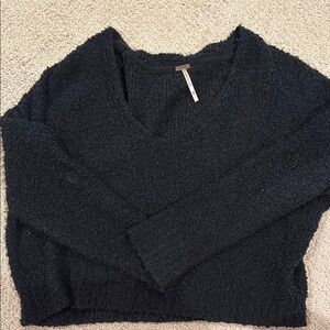 Free People Black V-Neck Sweater